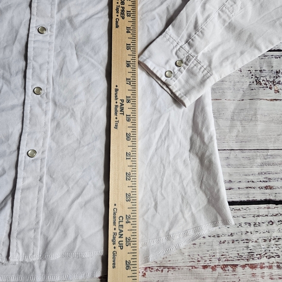 Wrangler Western Shirt Youth XL 14-16 White Long Sleeve Snap Front - Picture 6 of 10
